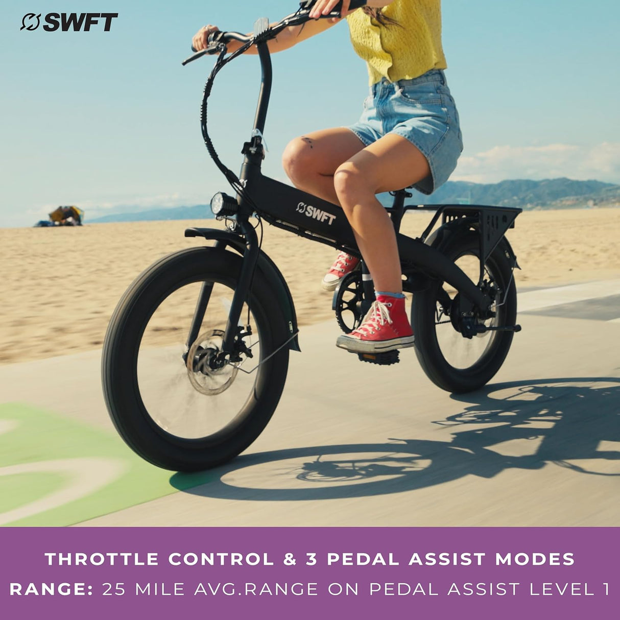 Bicicleta Eléctrica Plegable SWFT F.X, 25 Milla, 20 Neumáticos