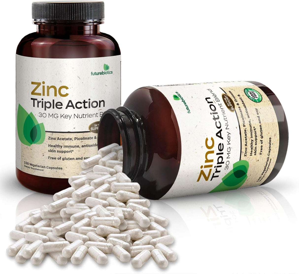 Suplemento Zinc Triple Action 30mg apoyo inmunológico 150u