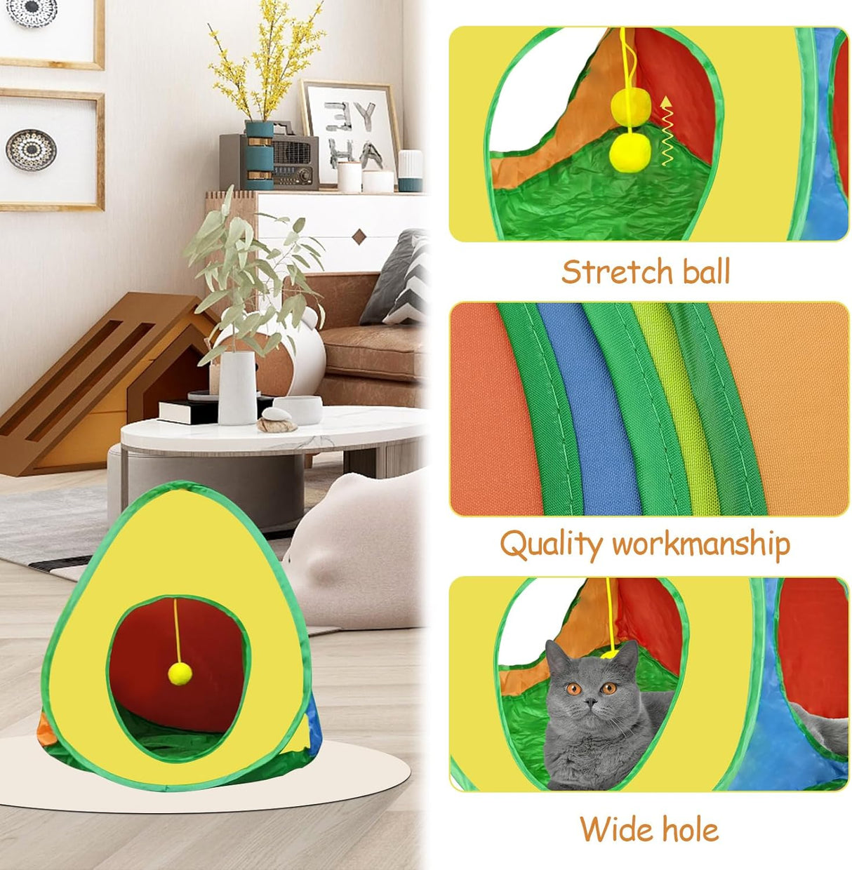 Tienda para Gatos Andiker, con 3 agujeros, Modelo S