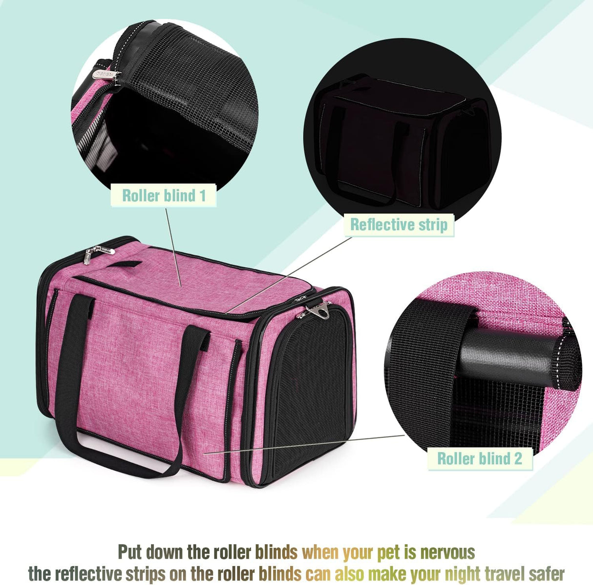 Transportín para mascotas YUDODO 25 lbs, ligero y plegable