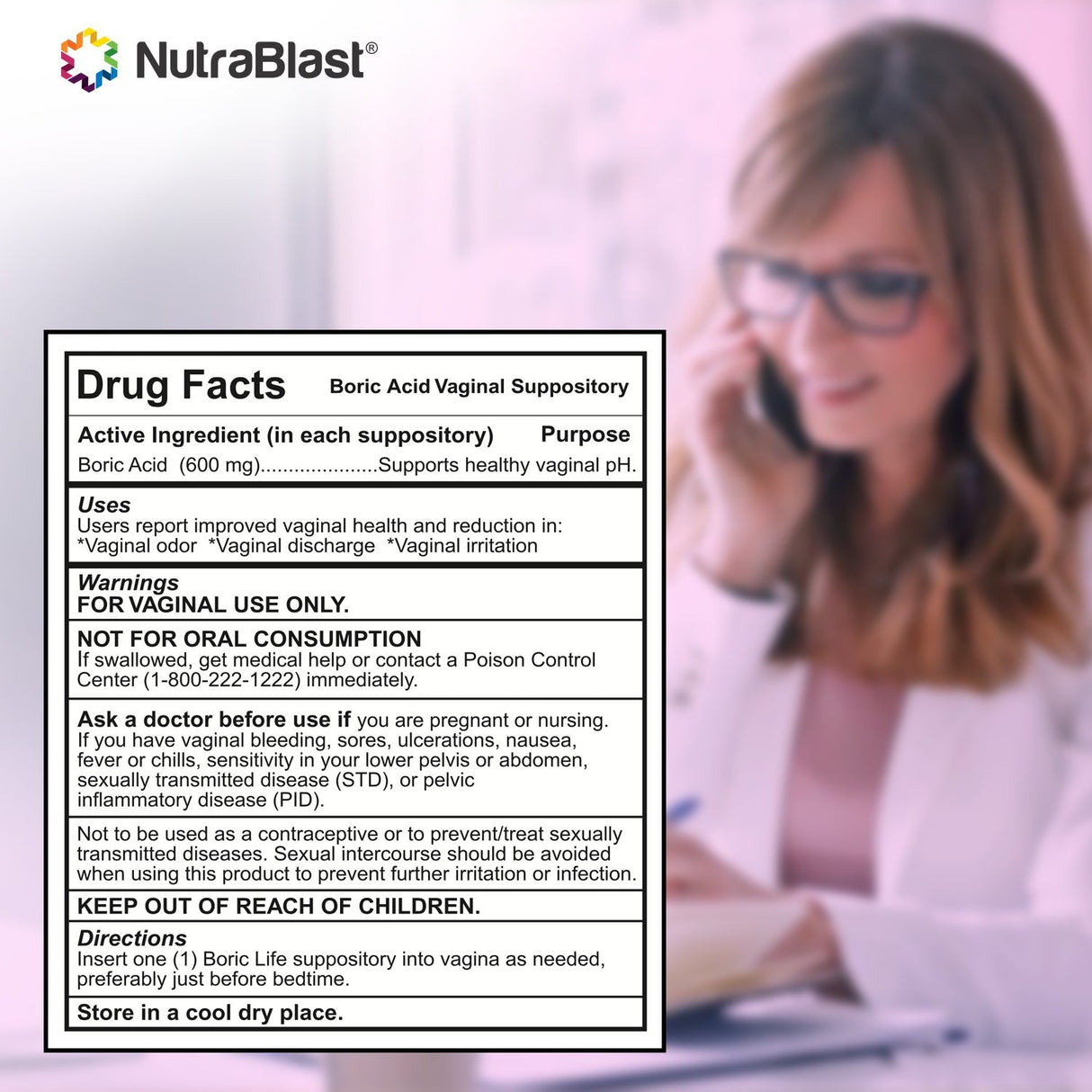 Supositorios vaginales de ácido bórico