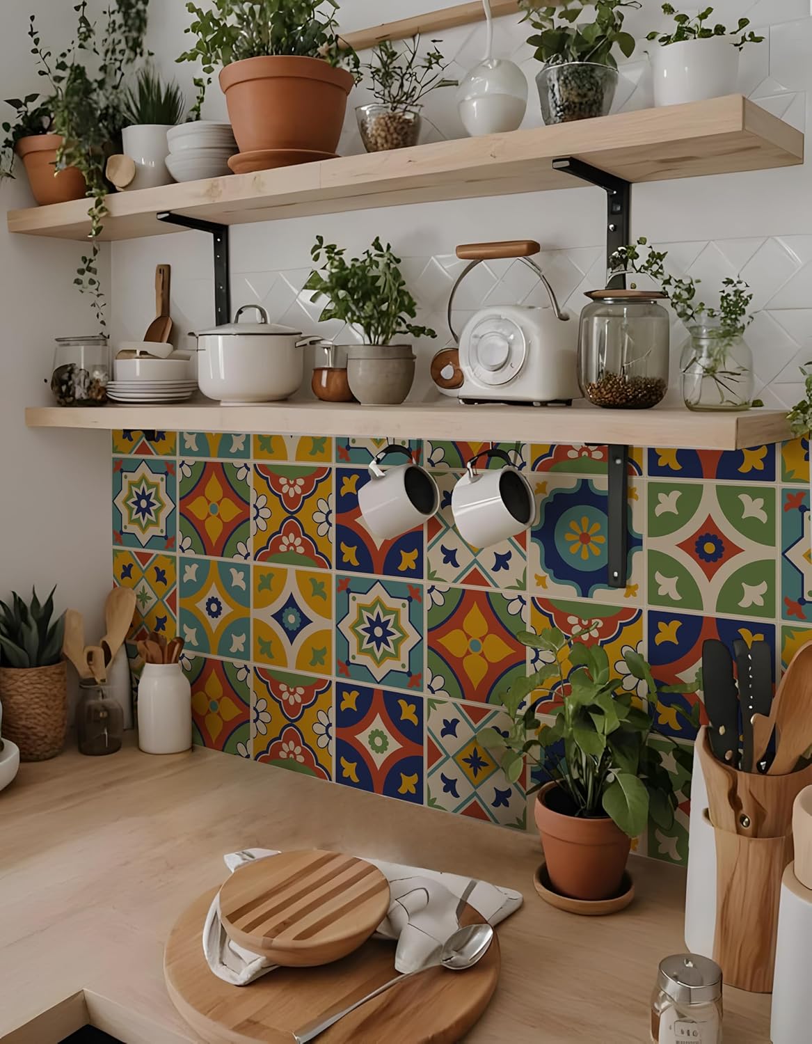 Vinilos Azulejos Cerámicos Vintage Autoadhesivos para Baño