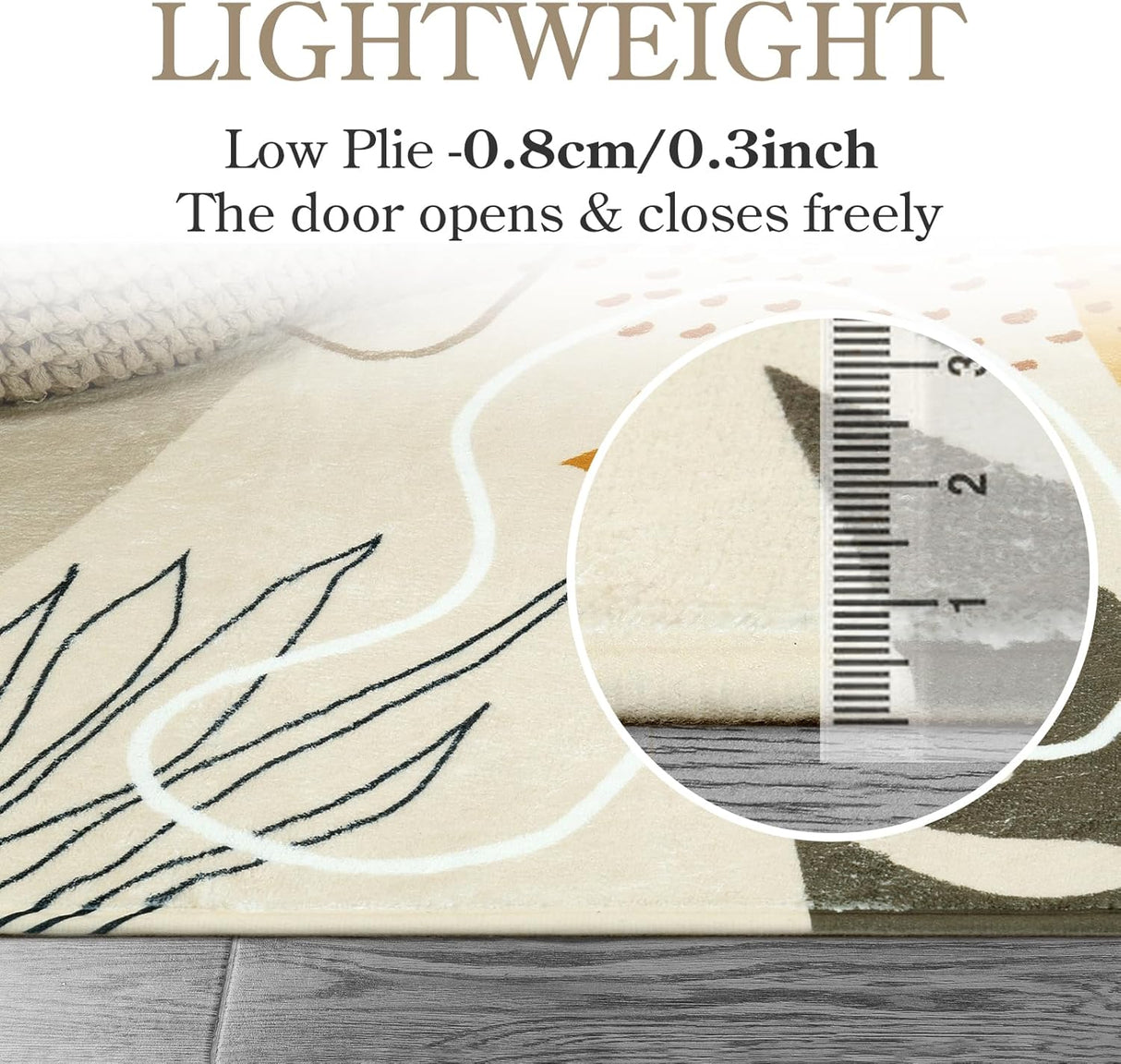 Alfombra bohemia lavable de 3 x 5 pies, Beige Lahome