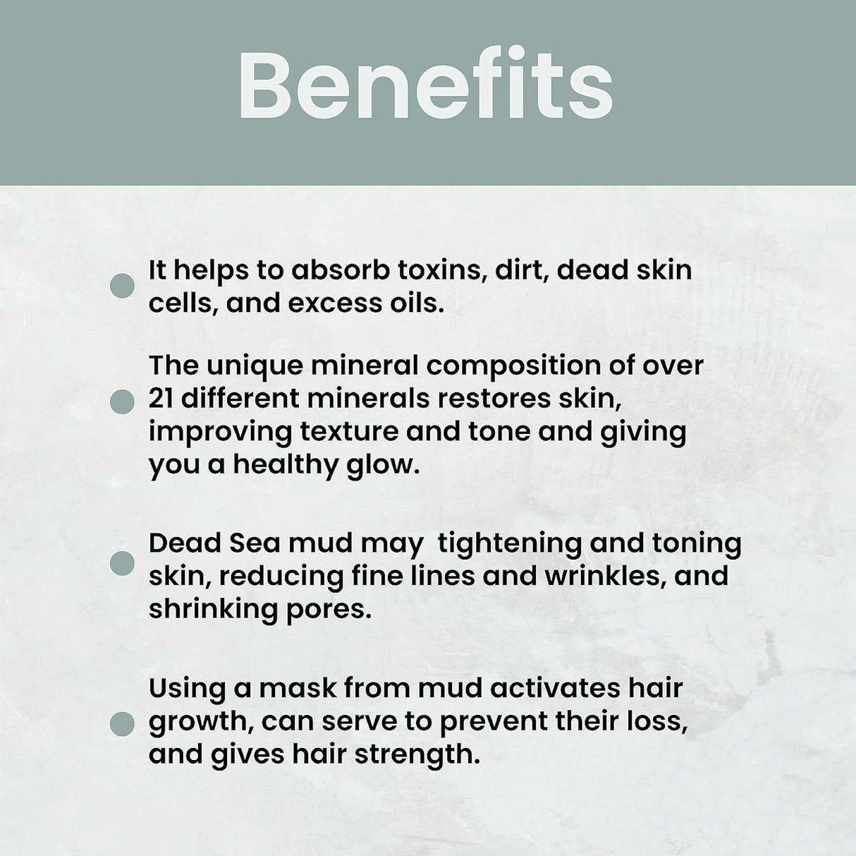 Polvo de Barro del Mar Muerto 100% Puro | Máscara Facial