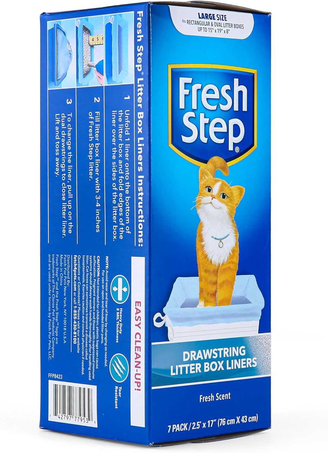 Forros de caja de arena Fresh Step, tamaño grande, 7 unidades