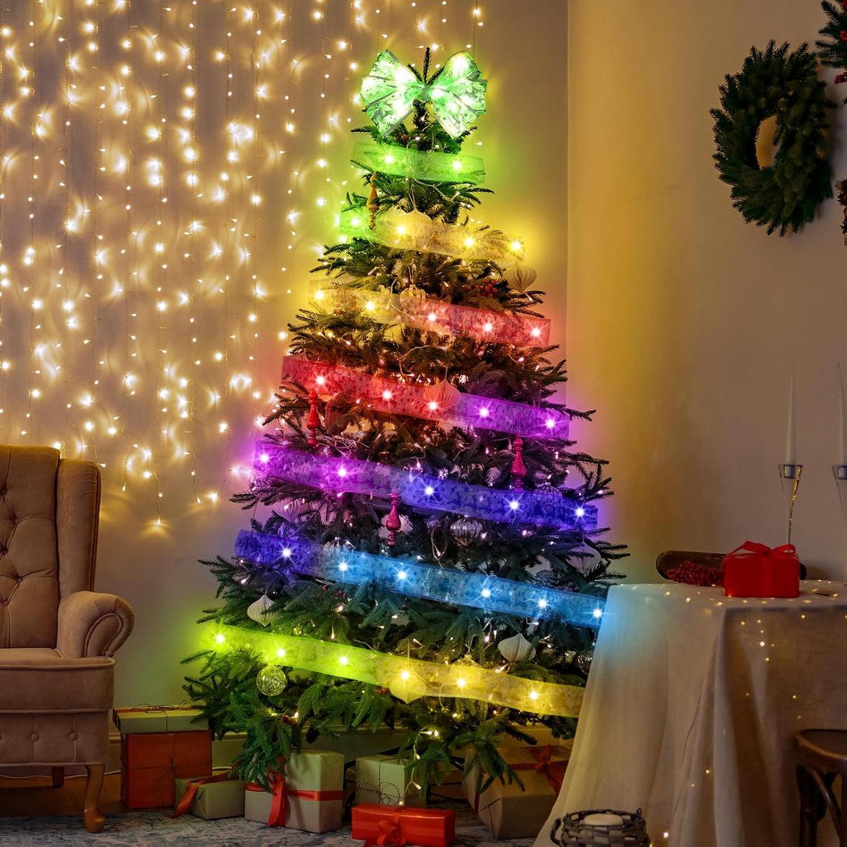 Decoraciones de Árbol de Navidad, 100 LED, 8 Modos, USB/Batería