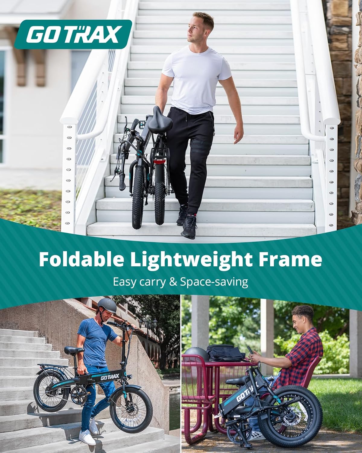 Bicicleta Eléctrica Plegable Gotrax 20 500W, 40 Miles, 5 Niveles