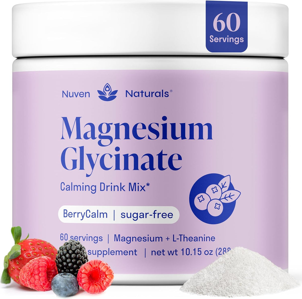 Magnesio Glicinato + L-Teanina | 60 porciones, sin azúcar