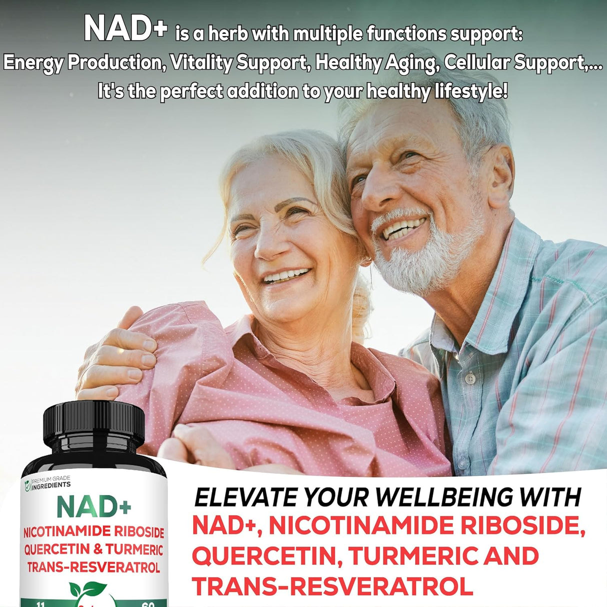 Suplemento NAD+ con Nicotinamida Ribósido 900mg - 60 cápsulas