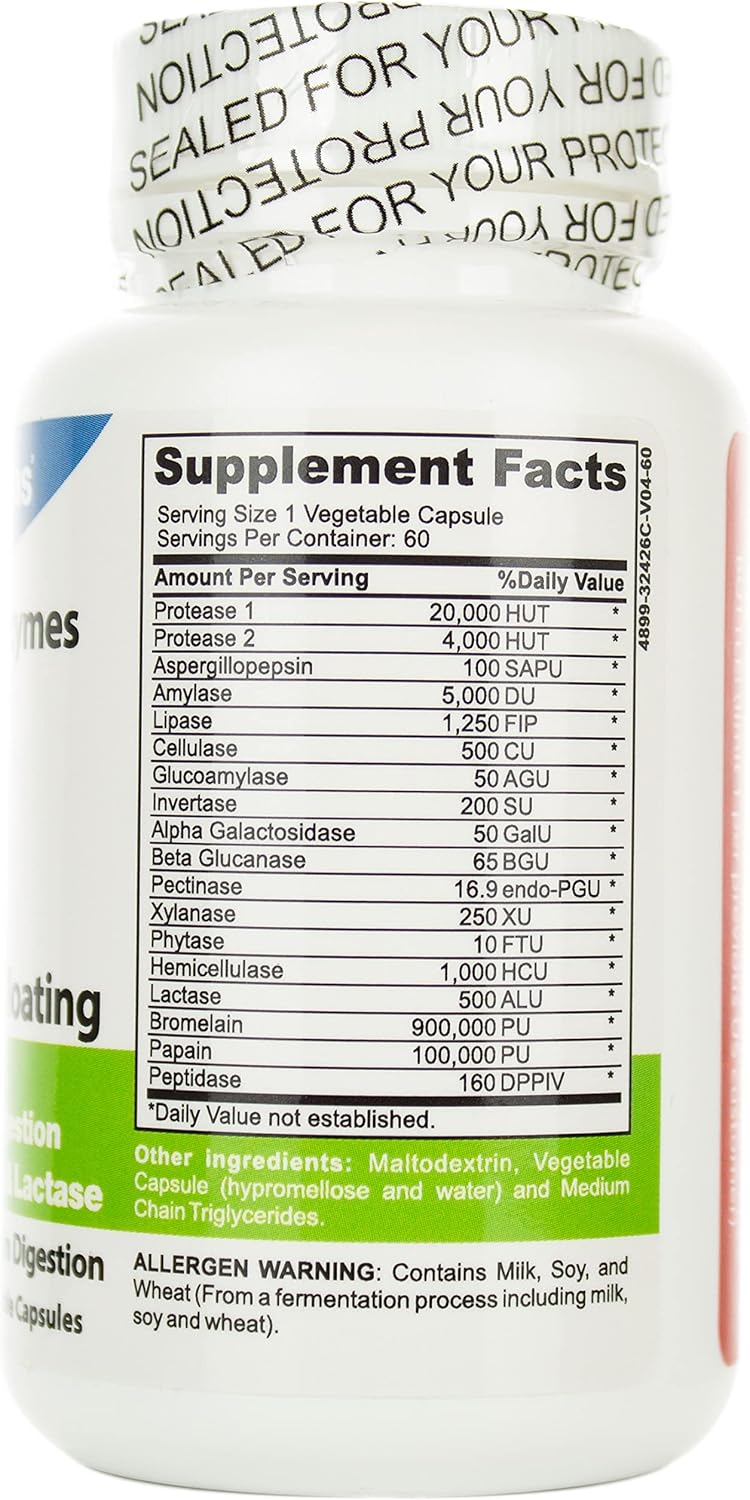 Suplemento Enzimas digestivas para alivio de la hinchazón