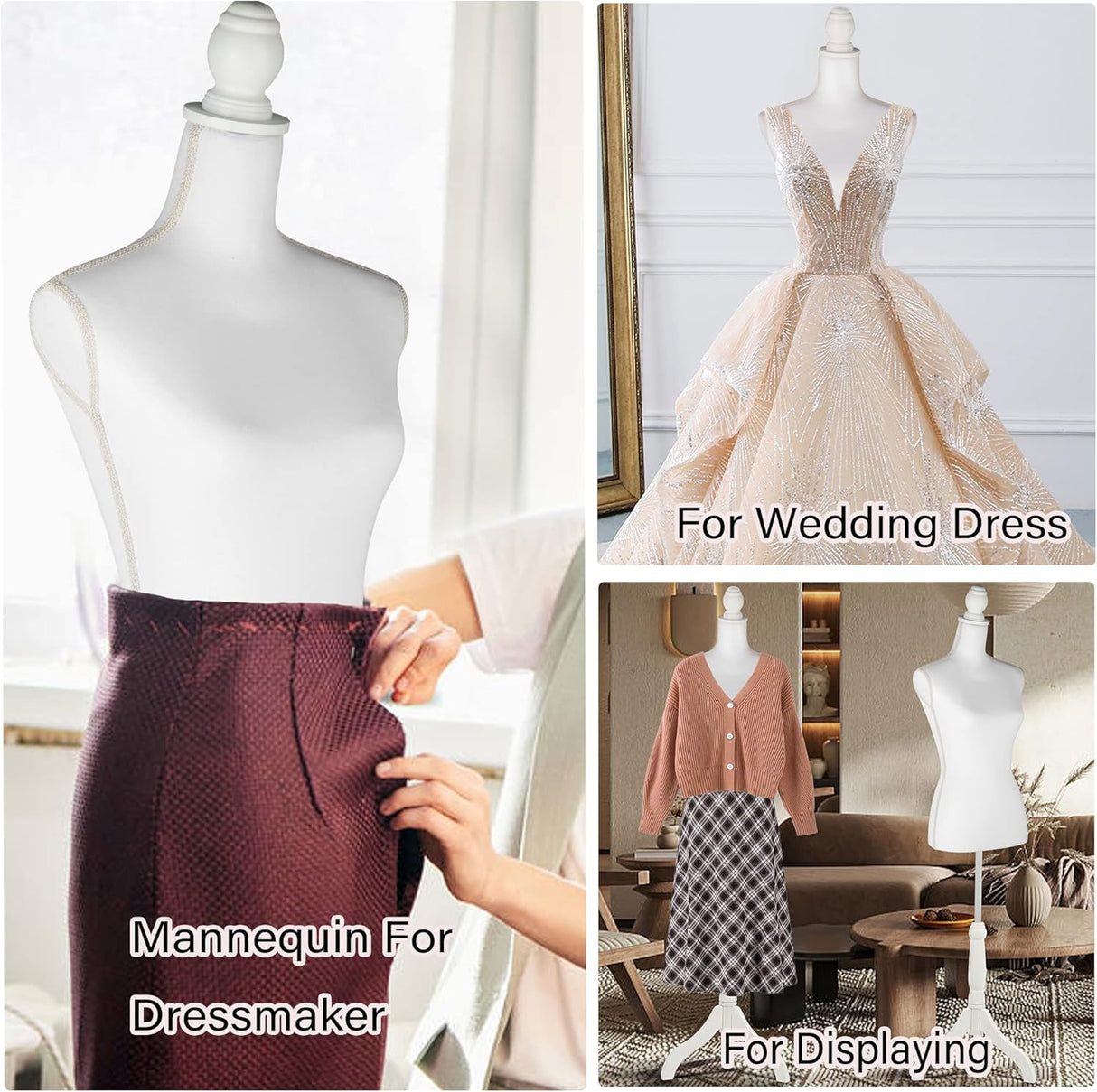 Maniquí HOMBOUR Ajustable, Torso para Costura y Exhibición