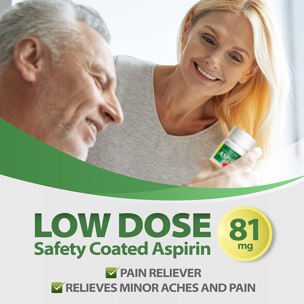 Aspirina 81 mg HealthA2Z® Coated 300 cápsulas