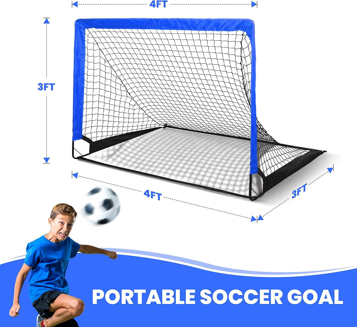Mini porteria de futbol plegable para entrenar niños
