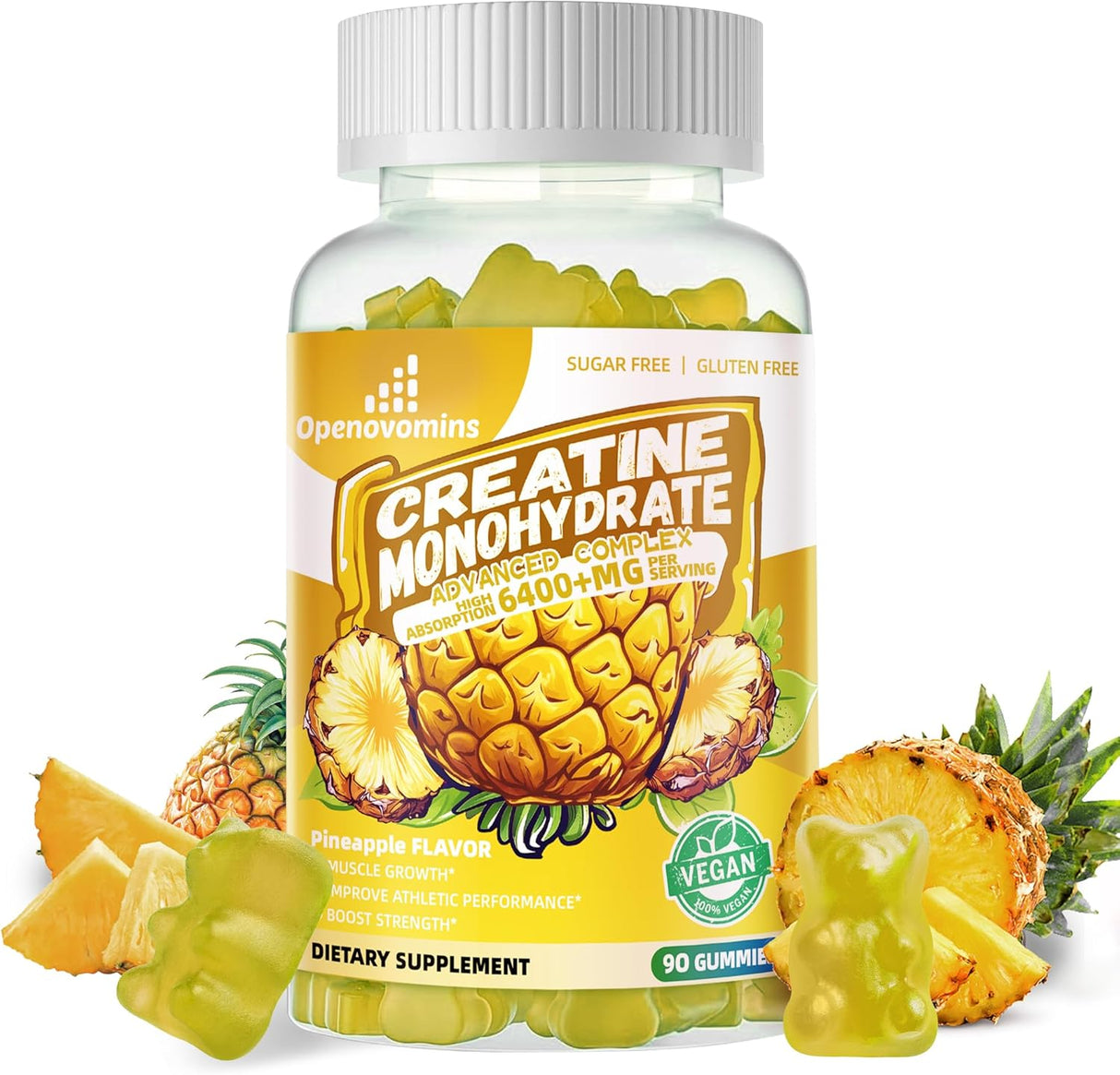 Gomitas de Creatina Monohidrato Complejo para Hombre y Mujer - Fórmula Avanzada 90 Unidades