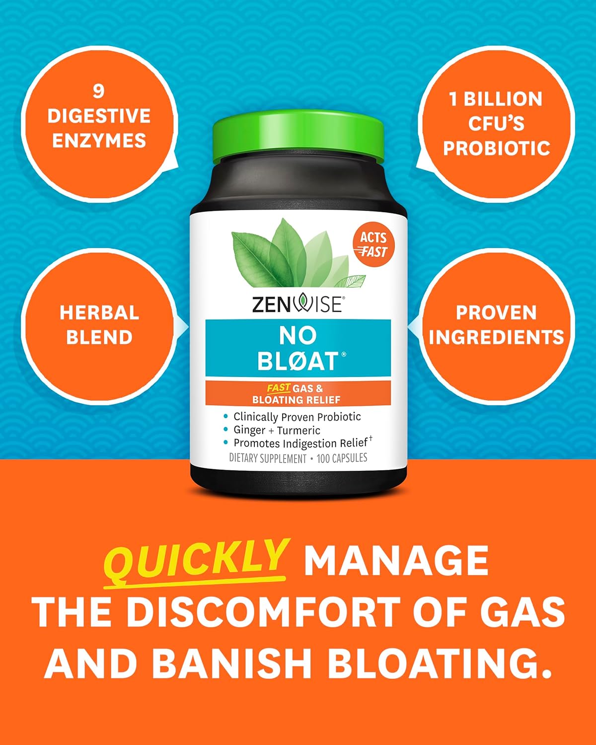 Suplemento Probióticos para la salud digestiva con jengibre