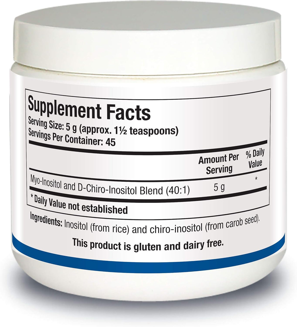 Suplementos Myo inositol y D Chiro inositol 225 g