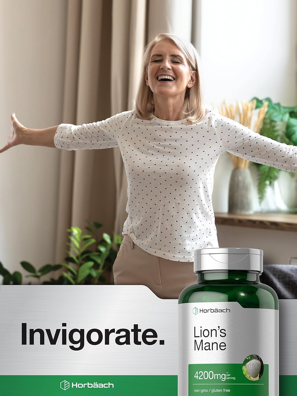 Extracto de Hongo Melena de León Horbäach 4200mg 120 Cápsulas