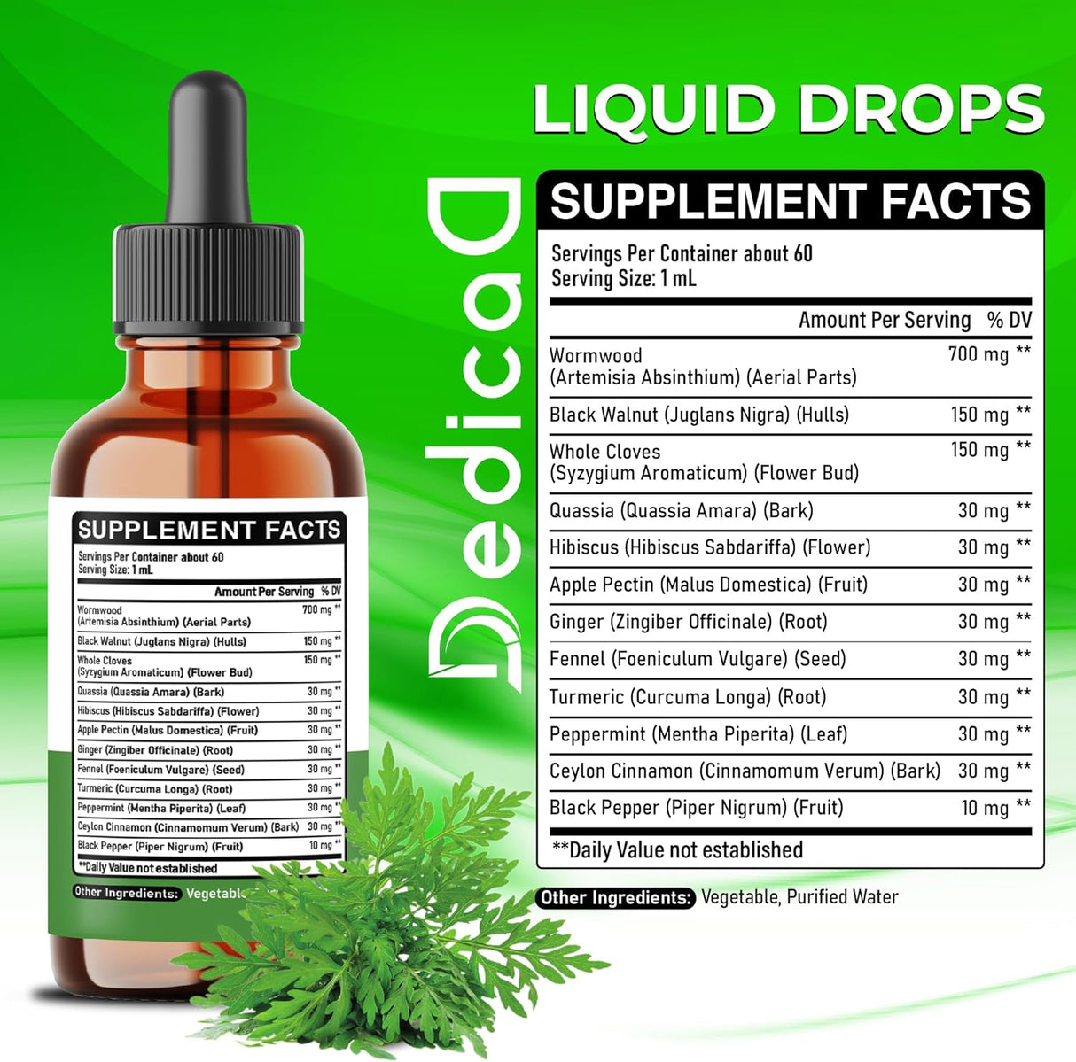 T drops Wormwood 12en1 - Extracto de Hierbas 60 días