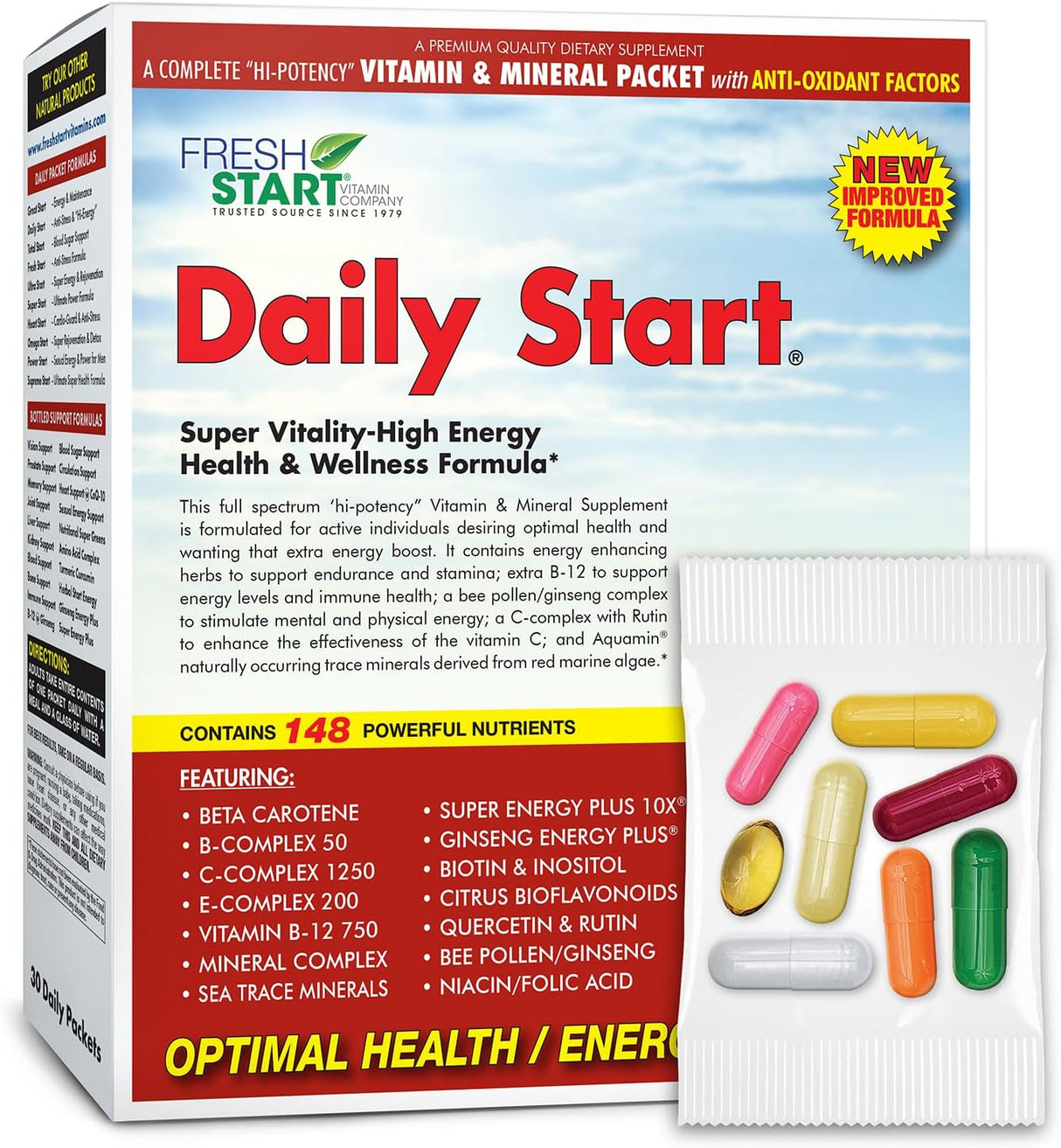 Paquete Diario de Vitaminas | 10X Energía y Vitalidad | 30 Sobres