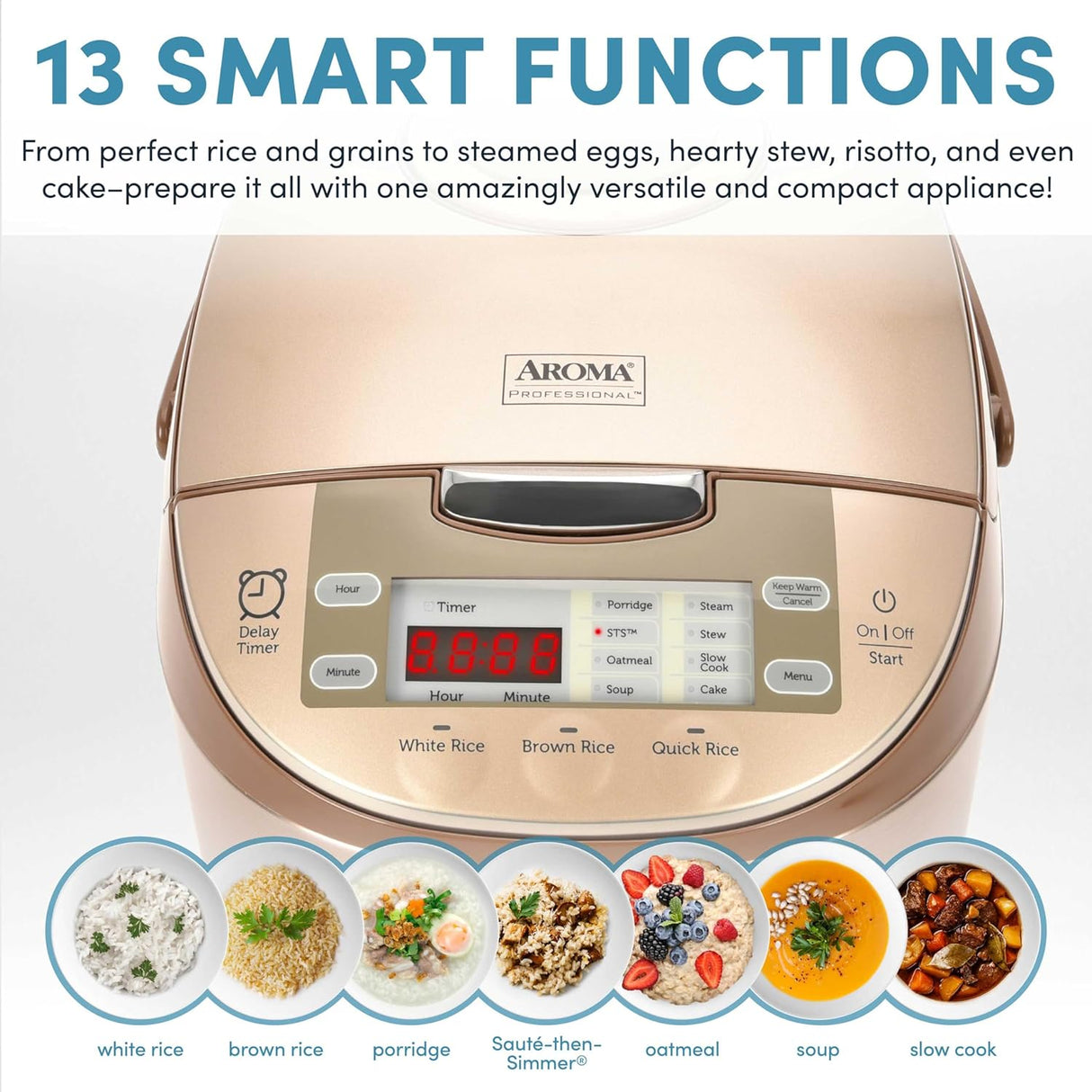 Arrozera Aroma 6 tazas, Cocinero lento, Multicooker ARC-6106