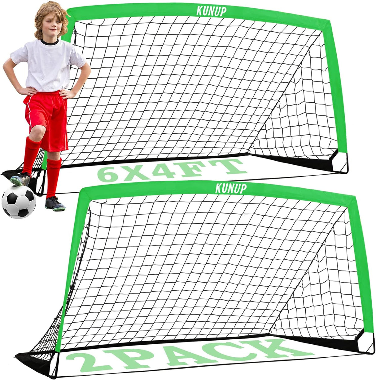 Kunup Porterías de fútbol para niños para patio trasero