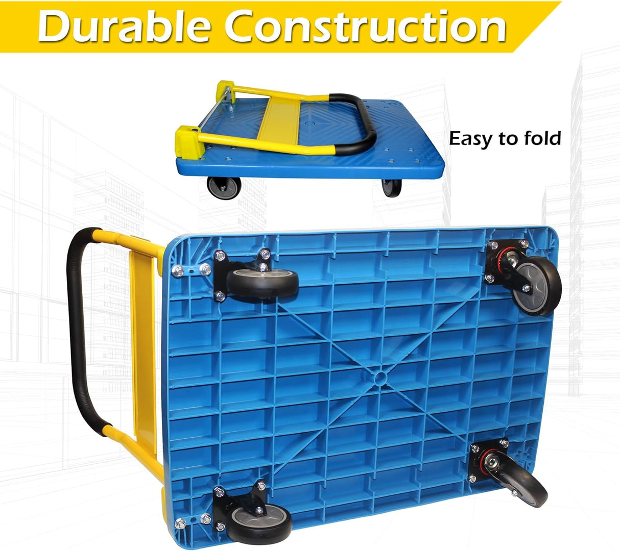 Carretilla Plataforma Plegable MaxWorks 50888 - 770 lbs Capacidad