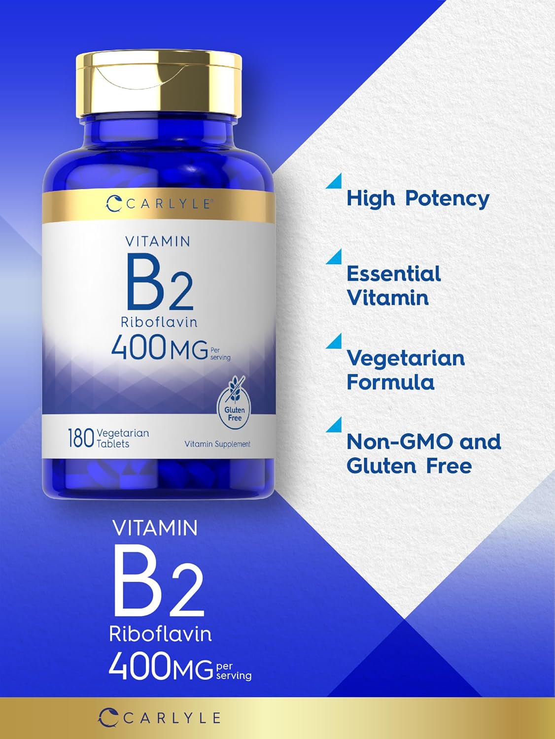 Suplemento Vitamina B2 400mg 180 Tabletas Vegetariano