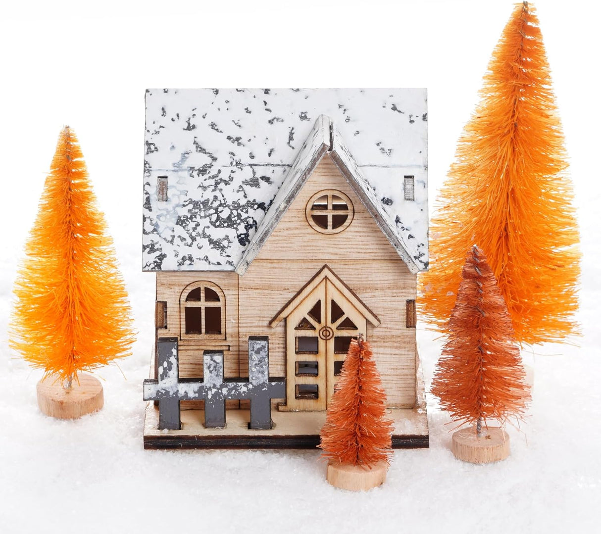 Mini Árboles de Navidad Artificiales Yookat 40 Pcs Base de Madera