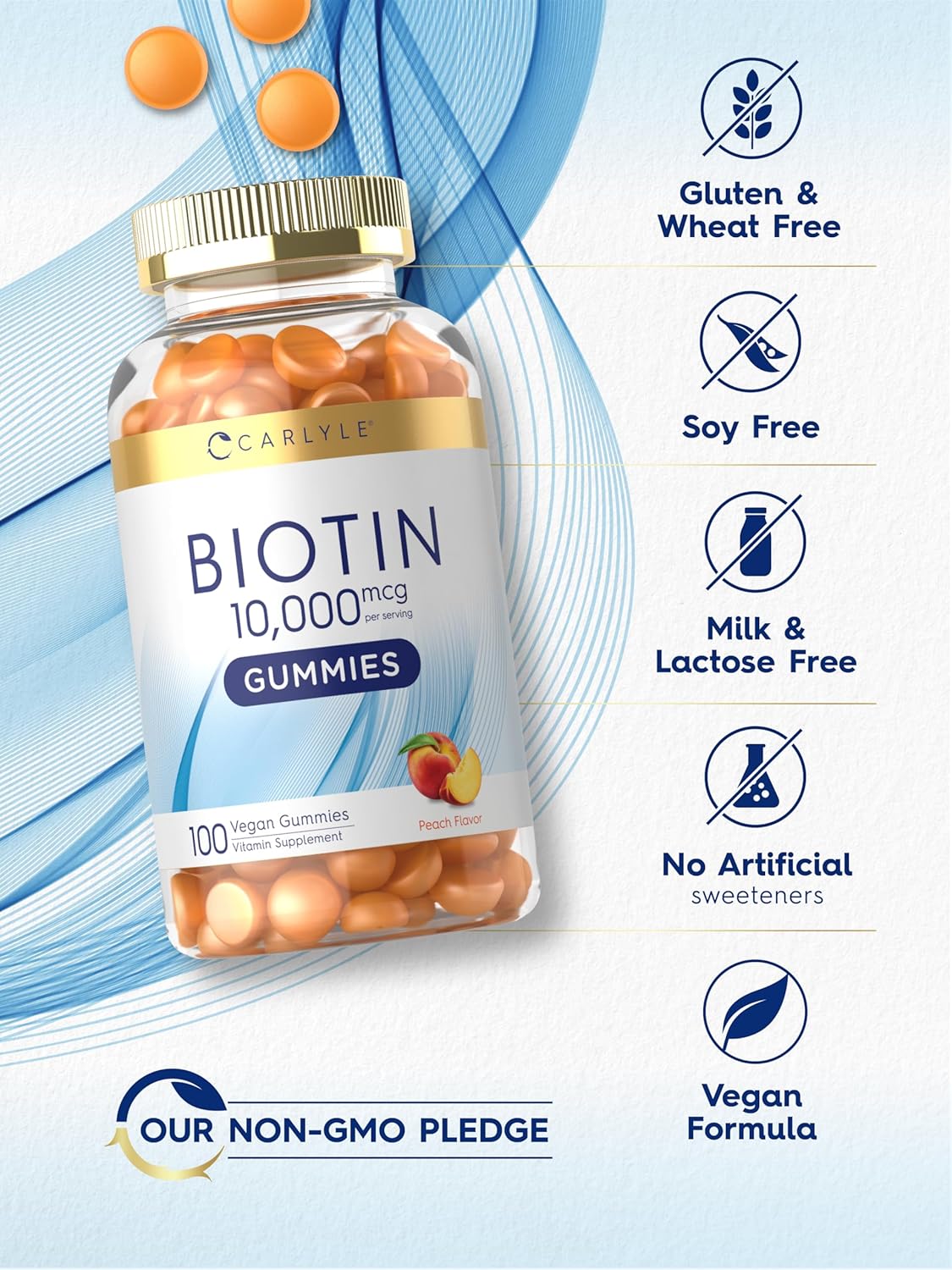 Gomitas de Biotina 10000mcg Carlyle | Veganas, Sin Gluten
