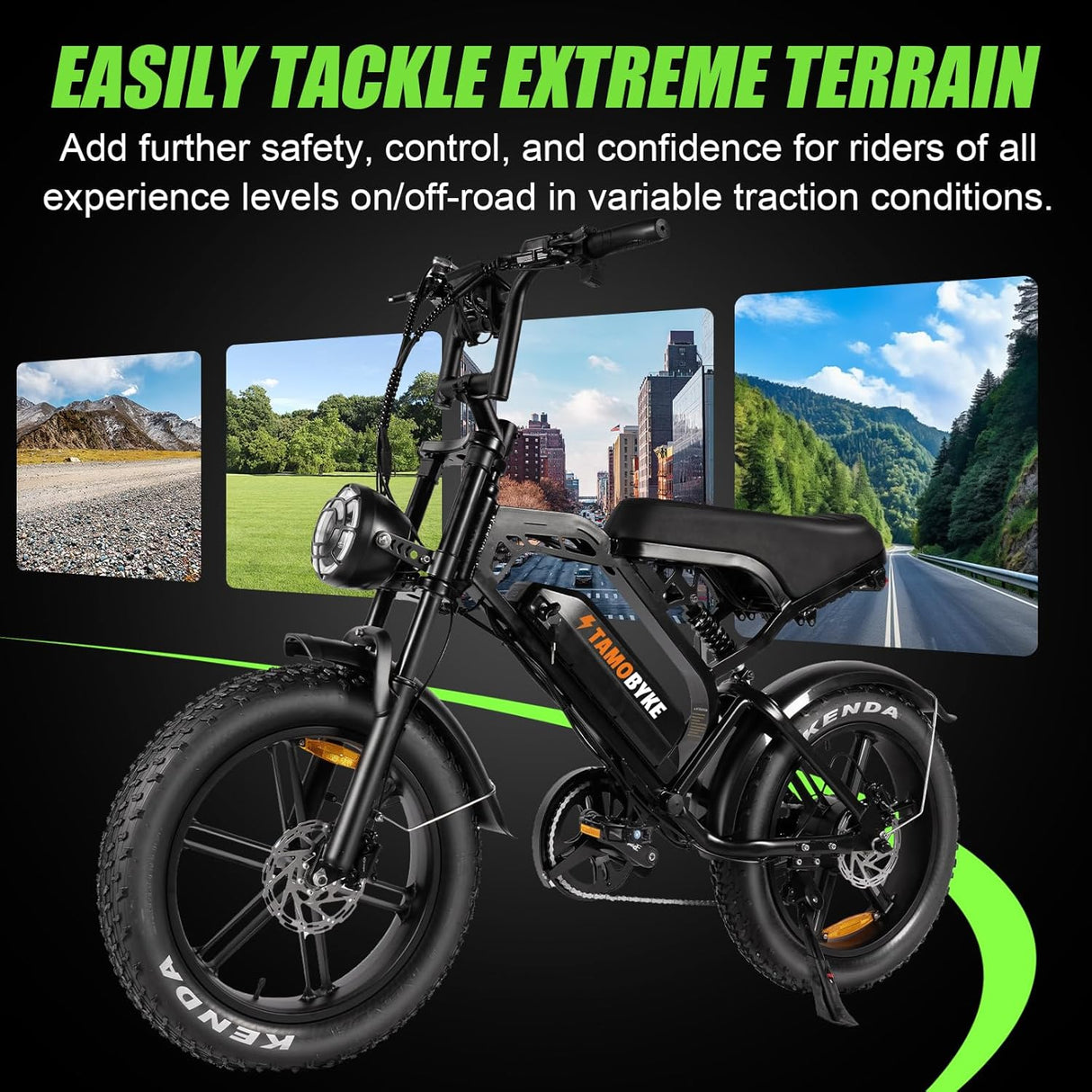 Bicicleta eléctrica V20 1000W 28MPH 48V 15AH, suspensión completa