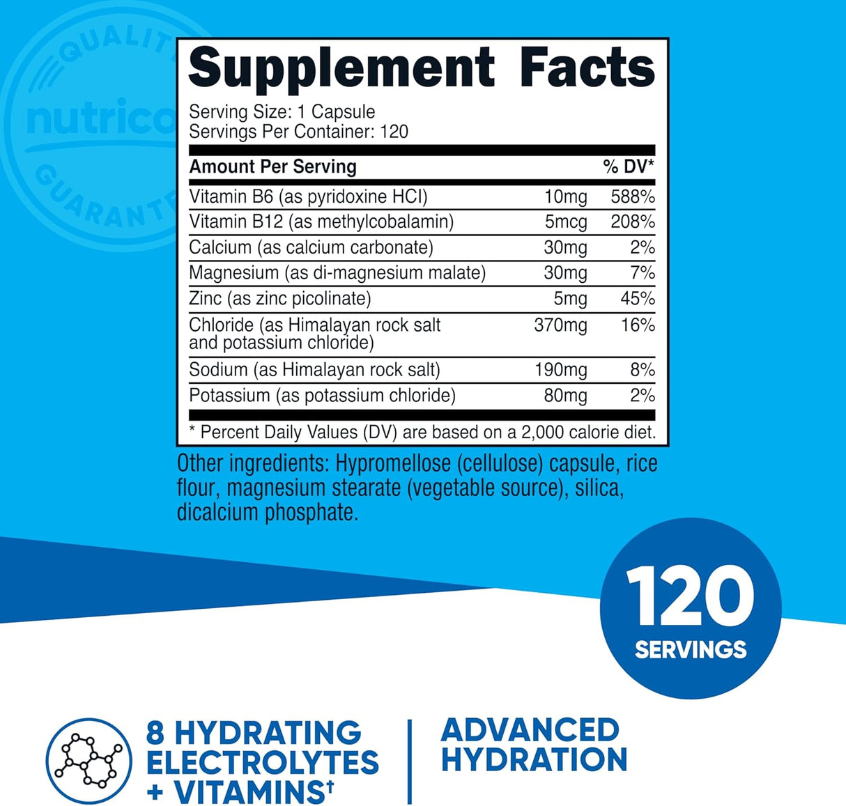 Complejo de Electrolitos Nutricost - 8 Electrolitos y Vitaminas