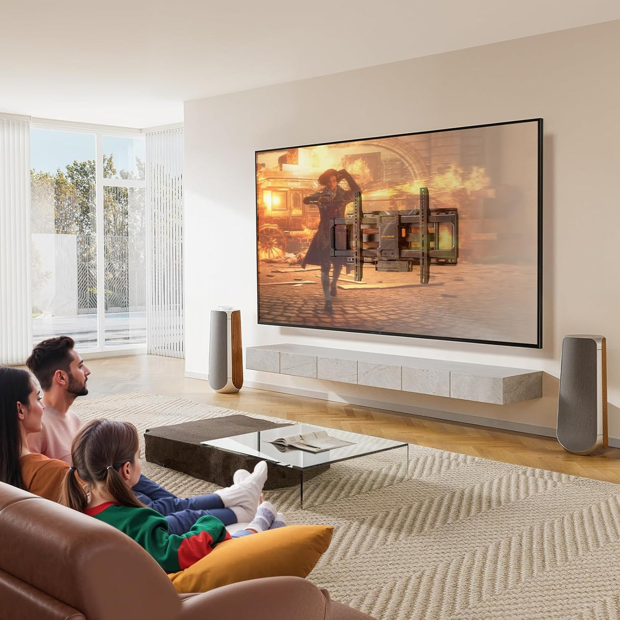 Soporte de TV Perlegear 42-90 con Power Strip, PGLF11