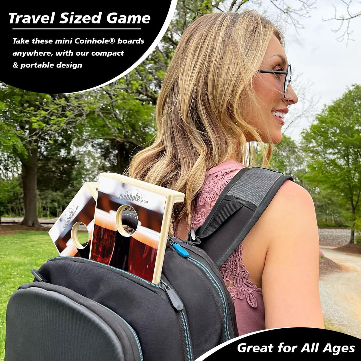 Juego de Mesa de Monedas, Set Cornhole, Incluye Vasos de Cerveza