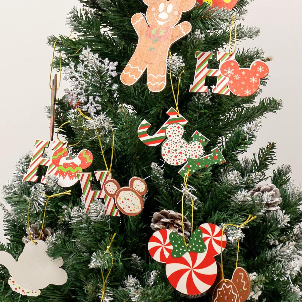 Juego de adornos de árbol de Navidad – 24 adornos de madera