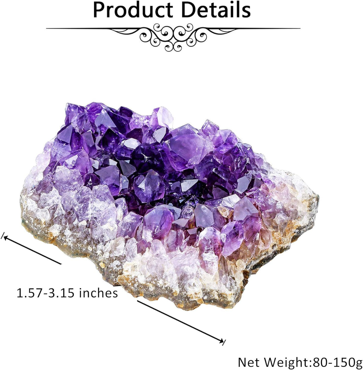Jovivi Racimos de amatista, geoda de amatista natural en bruto