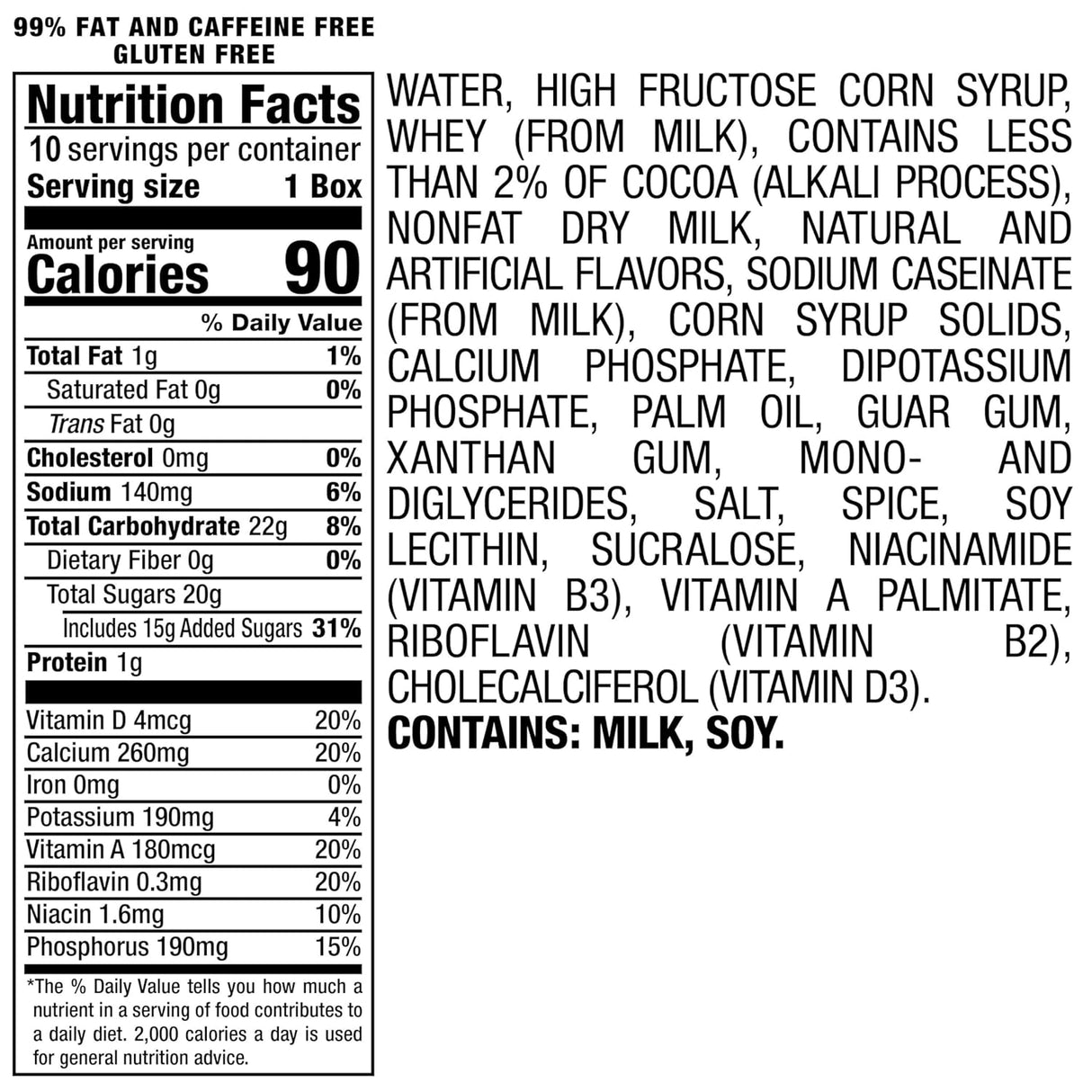 Bebida de Chocolate Yoo-hoo, 6.5 fl oz, 4 Paquetes de 10