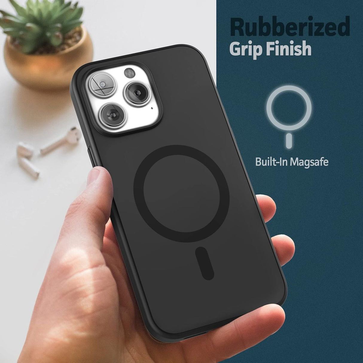 Funda diseñada para celular 14 PRO con funda de clip negro