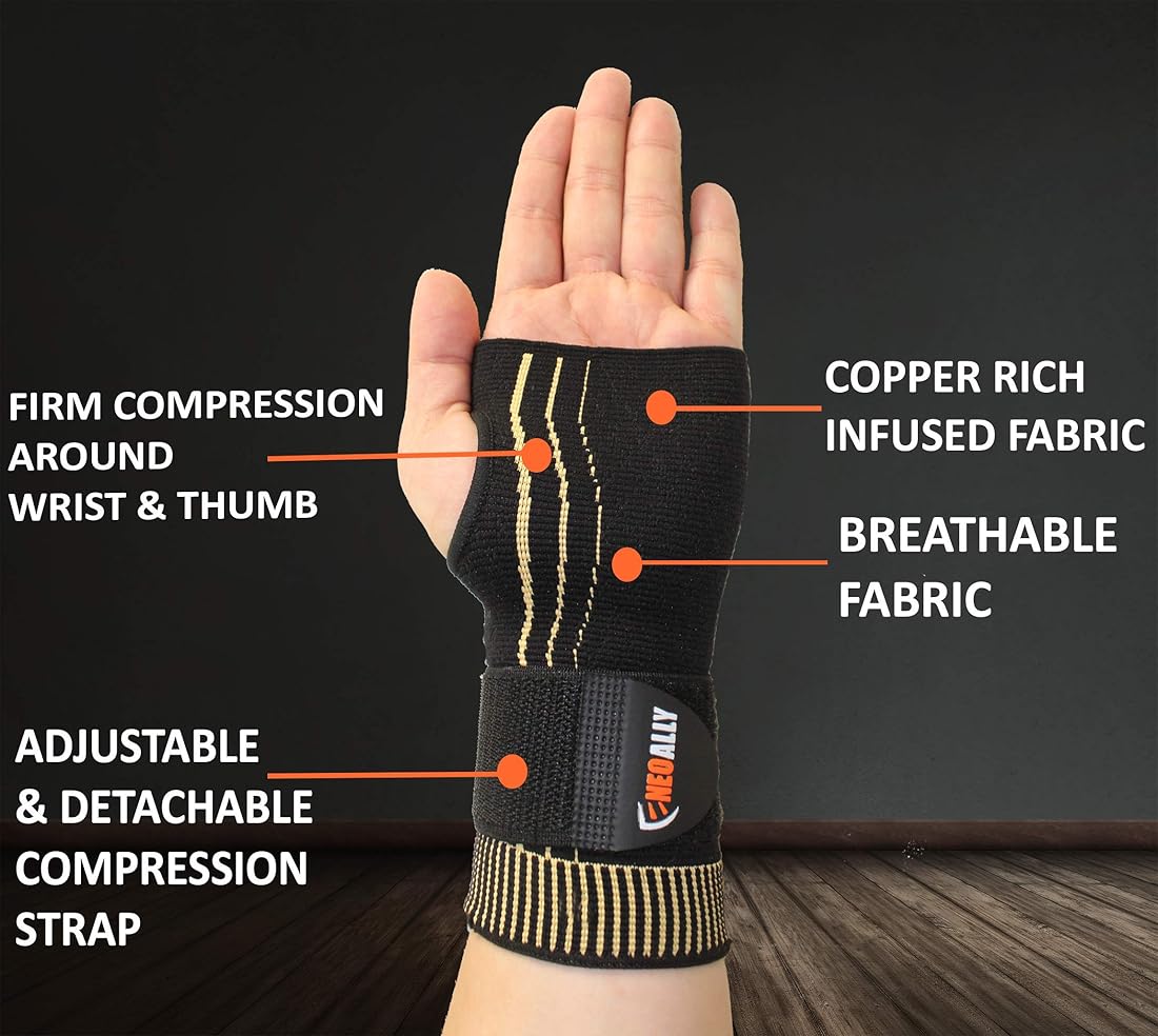 Muñequera de cobre con manga de compresión Brazalete