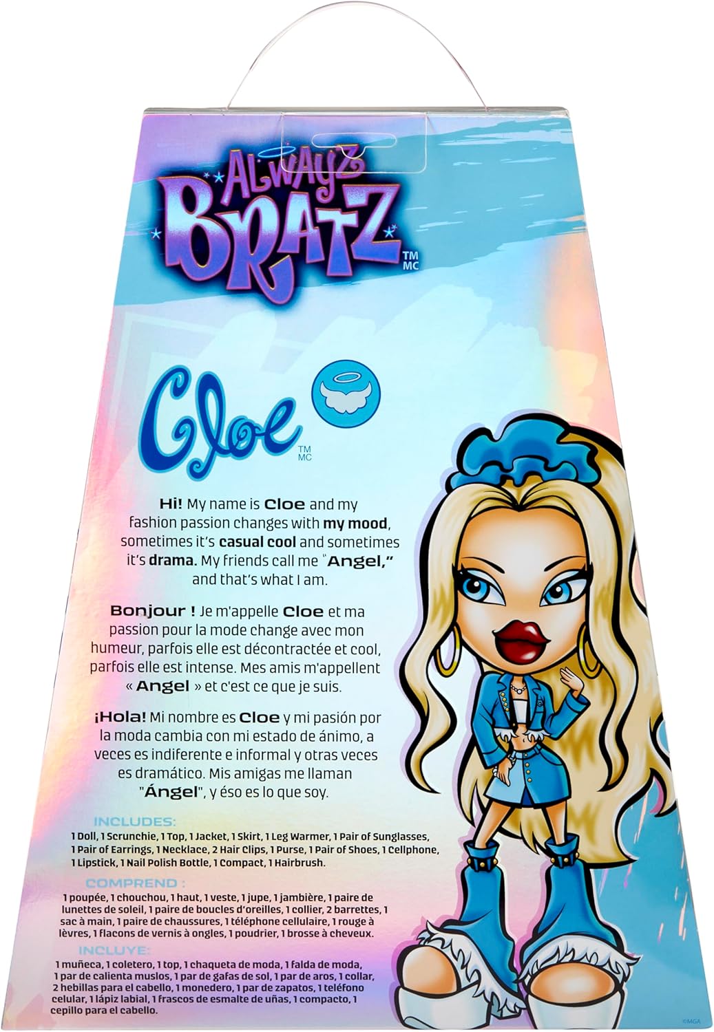 Muñeca Bratz Alwayz Cloe con 10 accesorios y póster