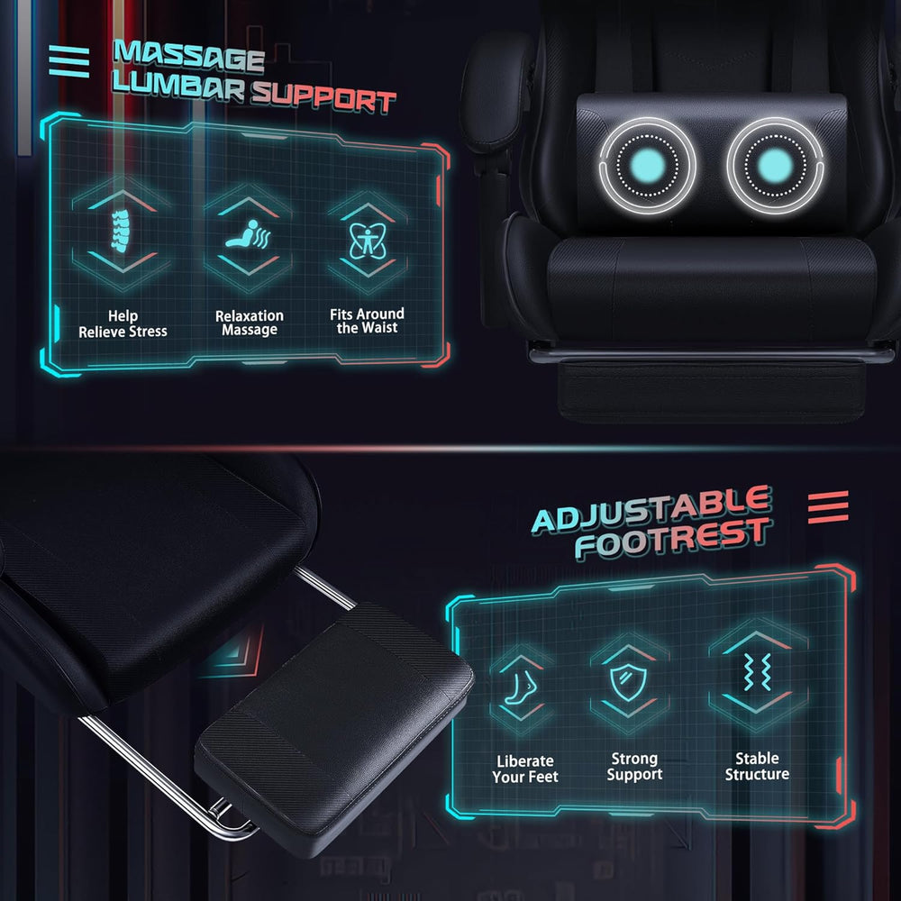 Silla Gamer de altura ajustable, Negro JM-OCRC0164 JUMMICO