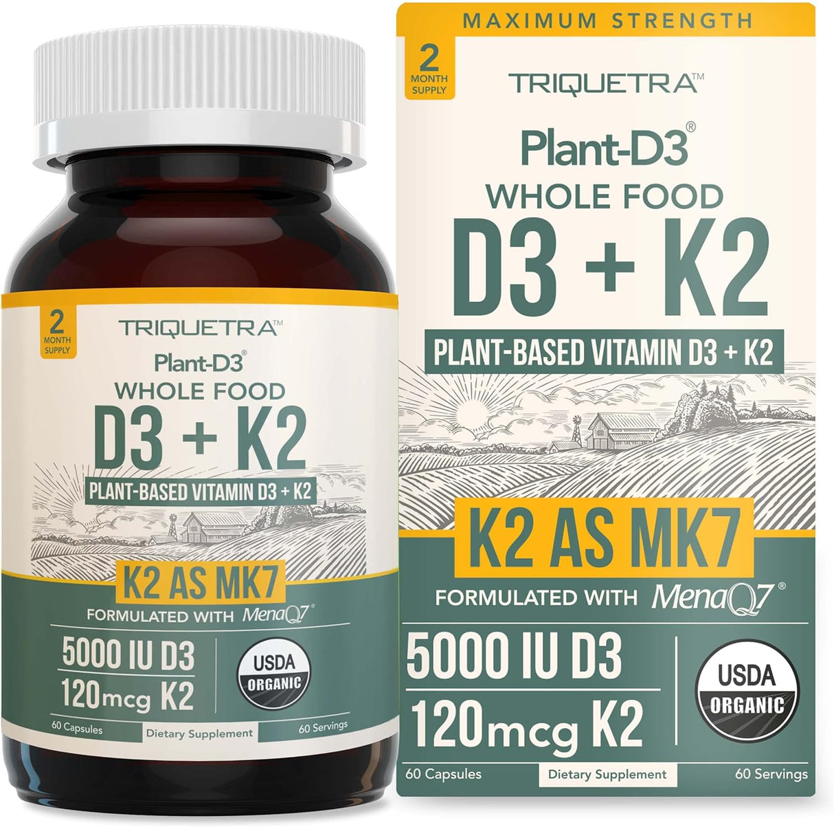 Planta orgánica D3 + K2 con prebióticos y superalimentos