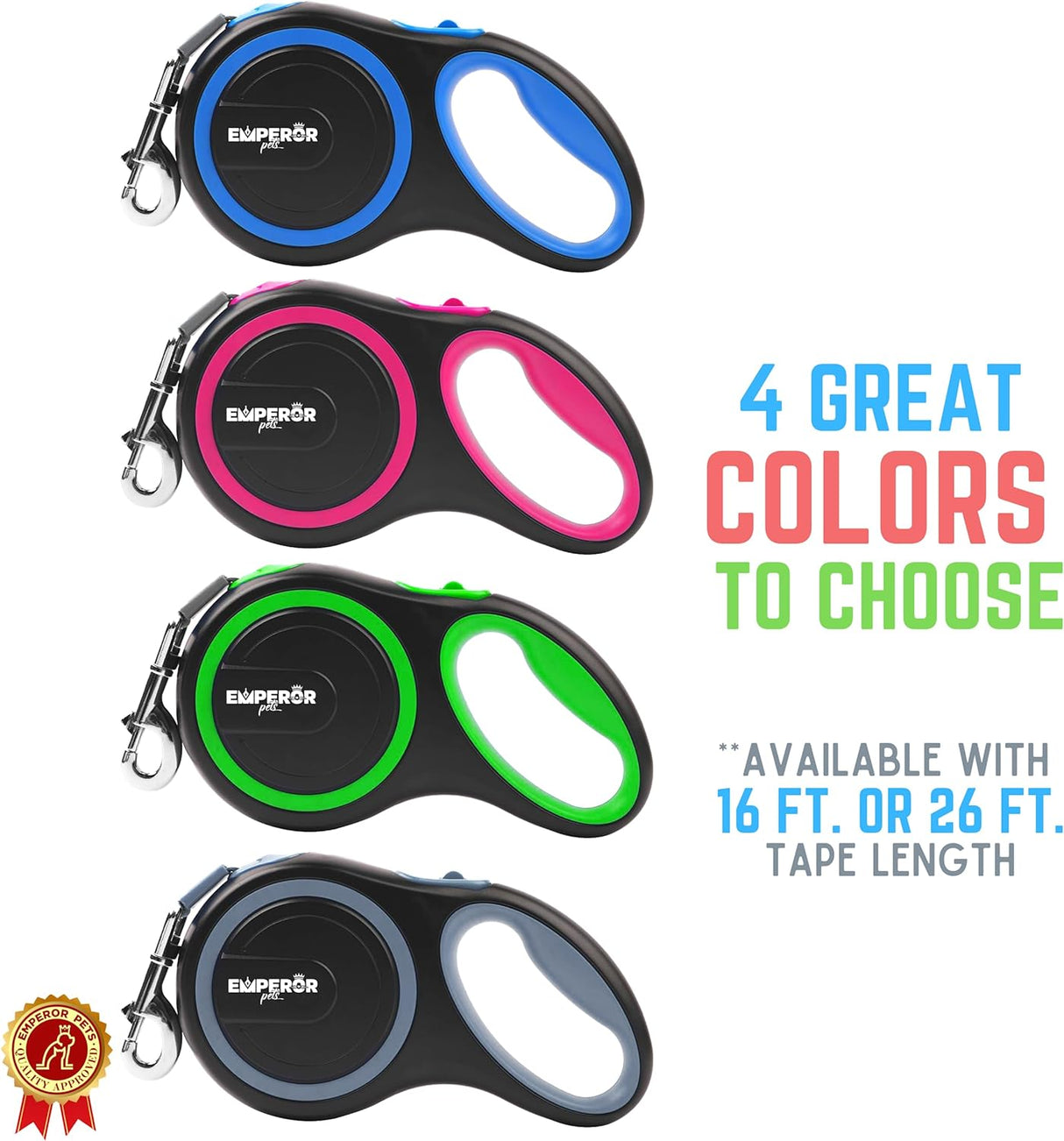 Correa Retráctil para Perros Grandes y Medianos 16 Pies GN16