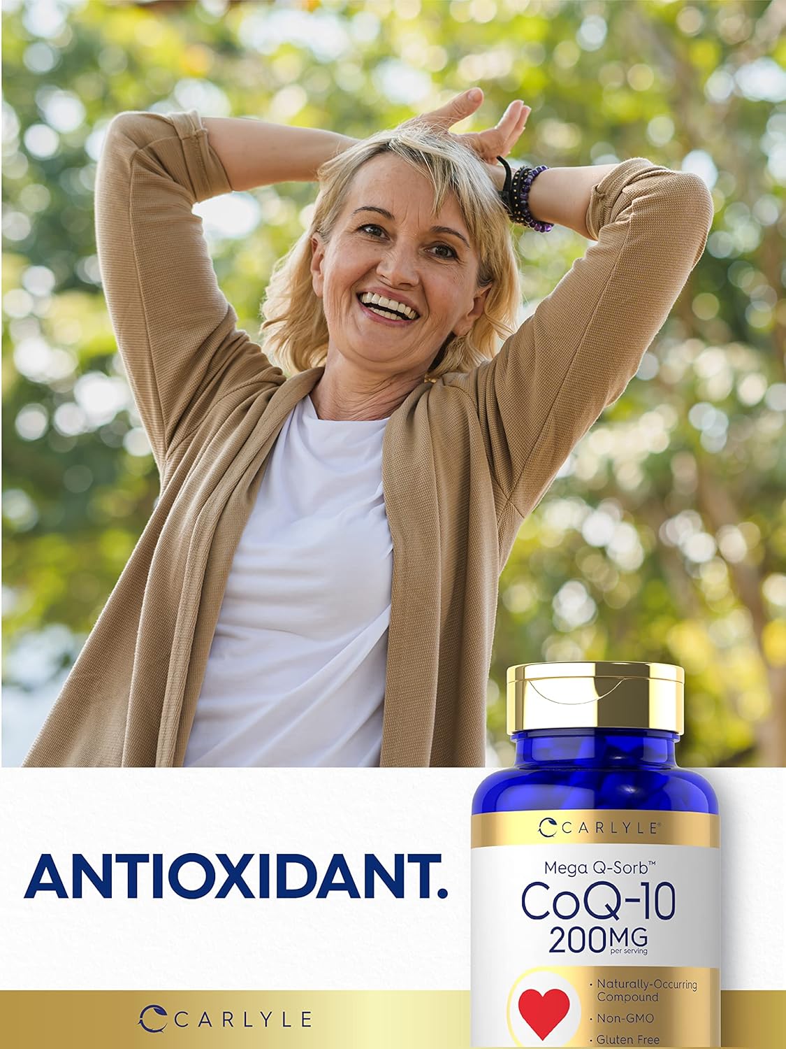 Carlyle CoQ10 200mg | 200 Cápsulas | Vegano, Sin GMO, Sin Gluten