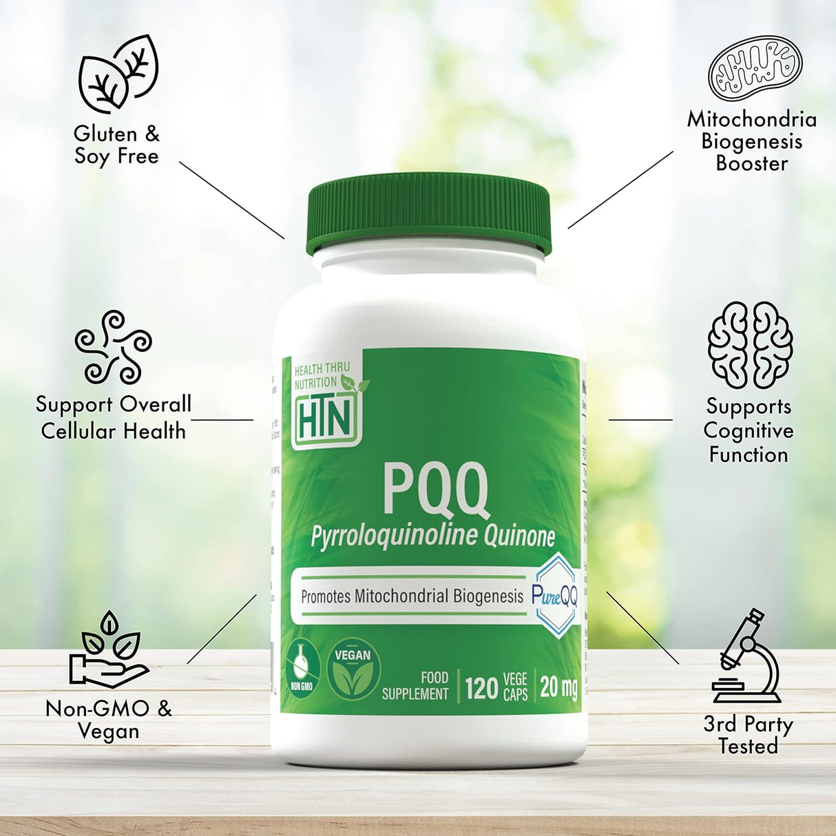 Suplemento PQQ 20 mg (Pirroloquinolina quinona)