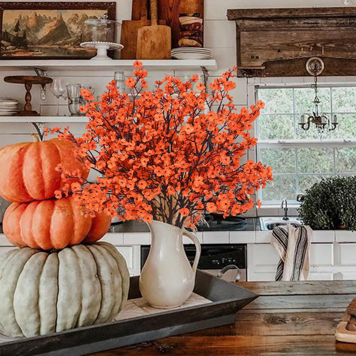 Flores artificiales Yastouay para decoración de Acción de Gracias