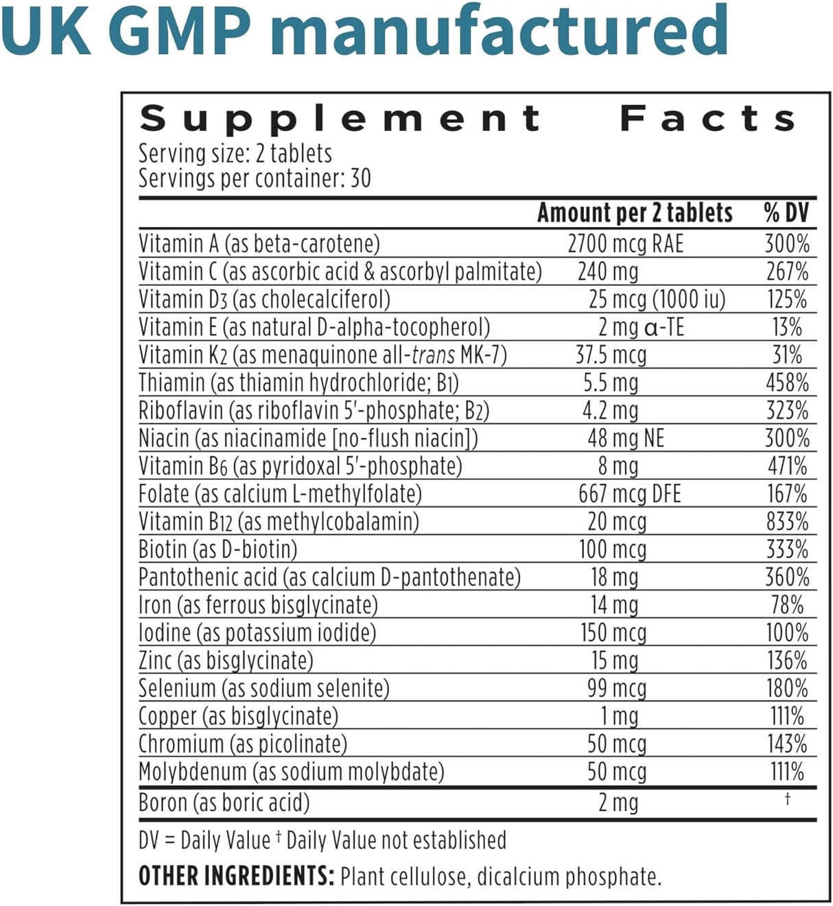 Suplemento Multivitamínicos y minerales veganos avanzados