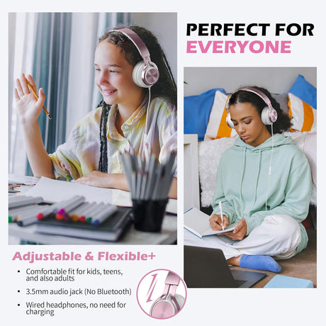 Auriculares AILIHE C8 para Niñas, Con Micrófono y Control de Volumen