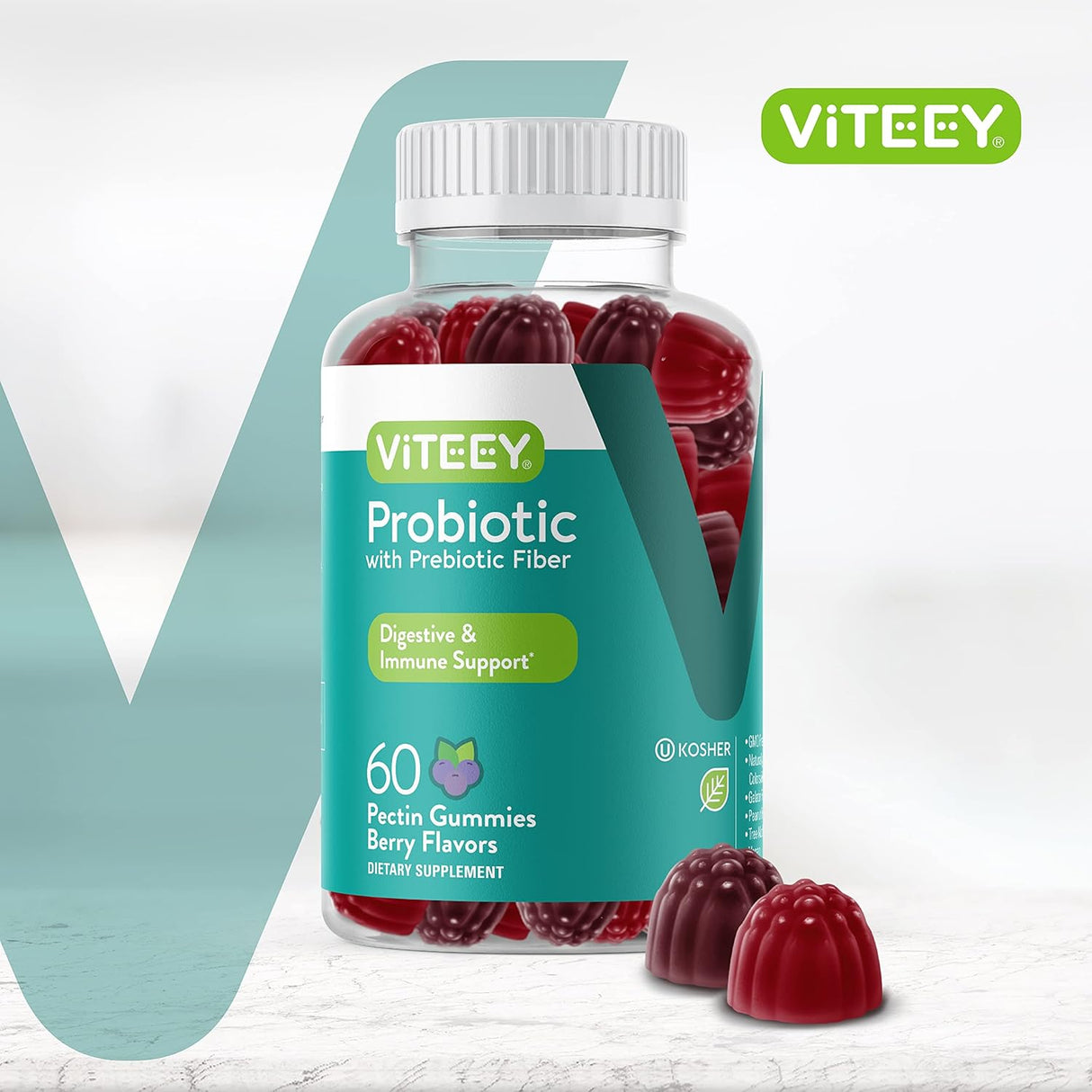 Gomitas Probióticas con Fibra Prebiótica - Extra Fuerte 2B CFUs