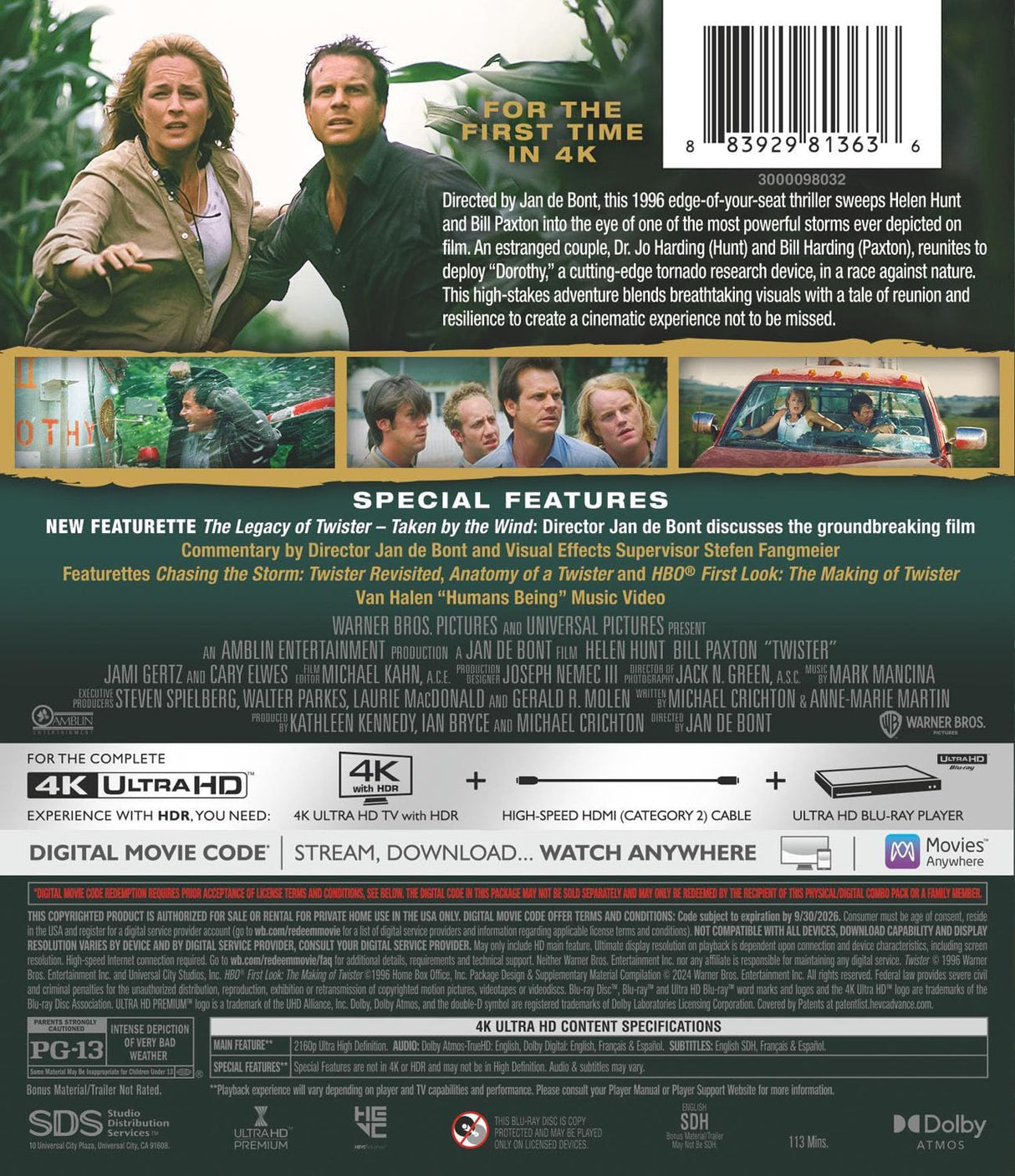 Película Twister en 4K UHD