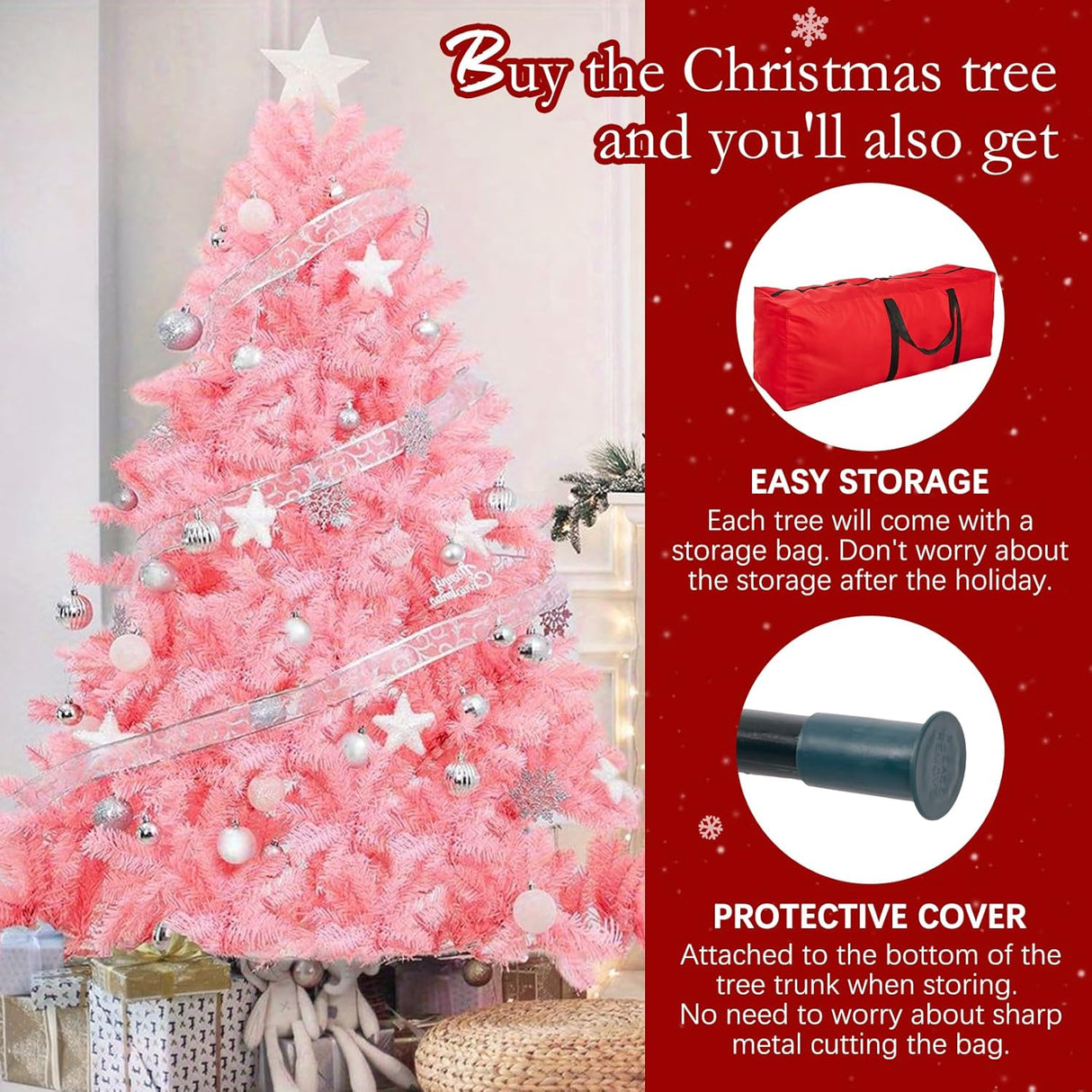 Árbol de Navidad Artificial de 5ft con Base Metálica Plegable